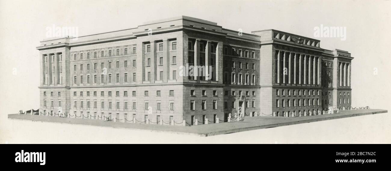 Blick auf den neu fertiggestellten Palazzo dell'Aeronautica, Rom, Italien 1931 Stockfoto