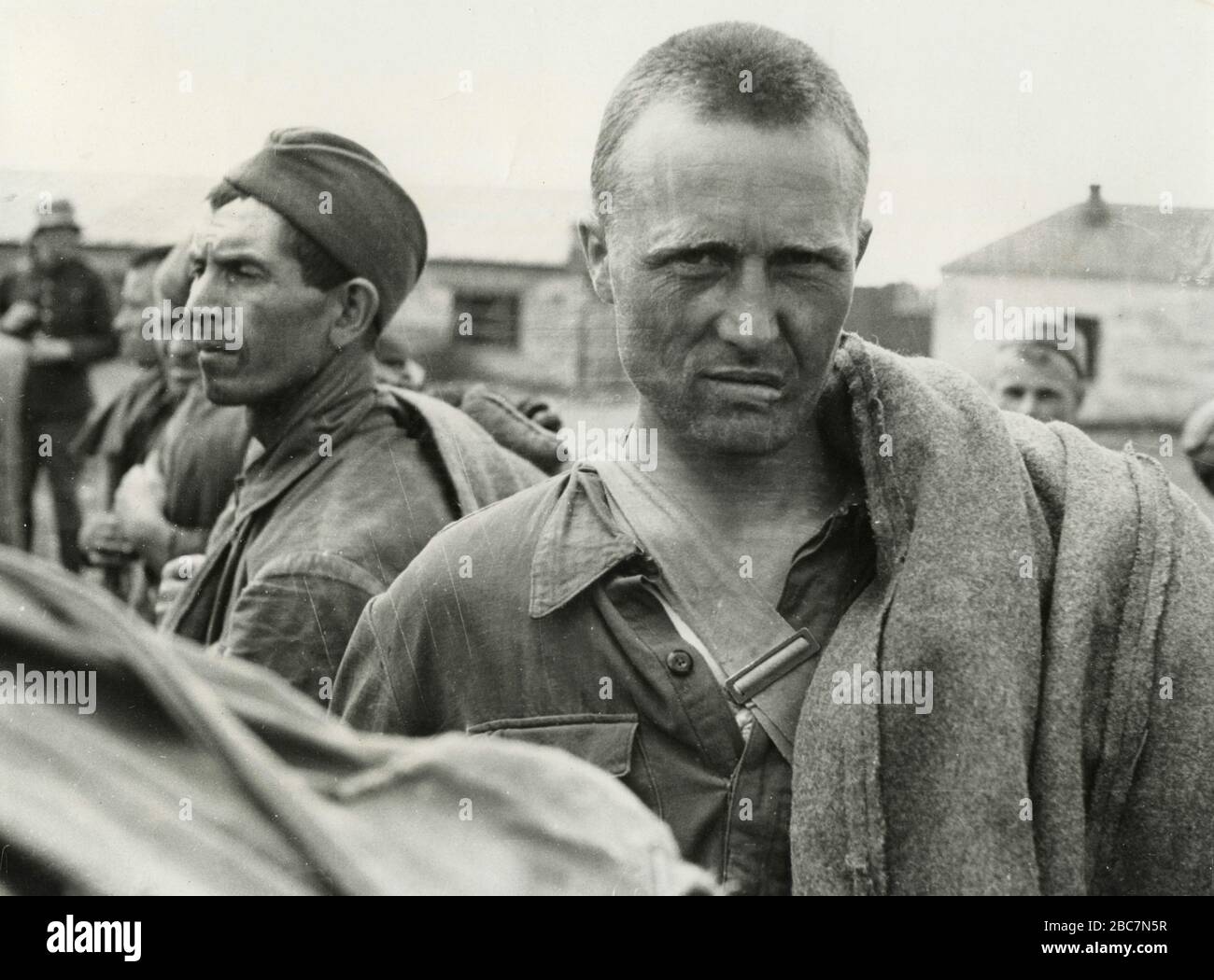 Sovietische Kriegsgefangene, die von der 8 italienischen Armee in Russland, 1943, gefangen wurden Stockfoto