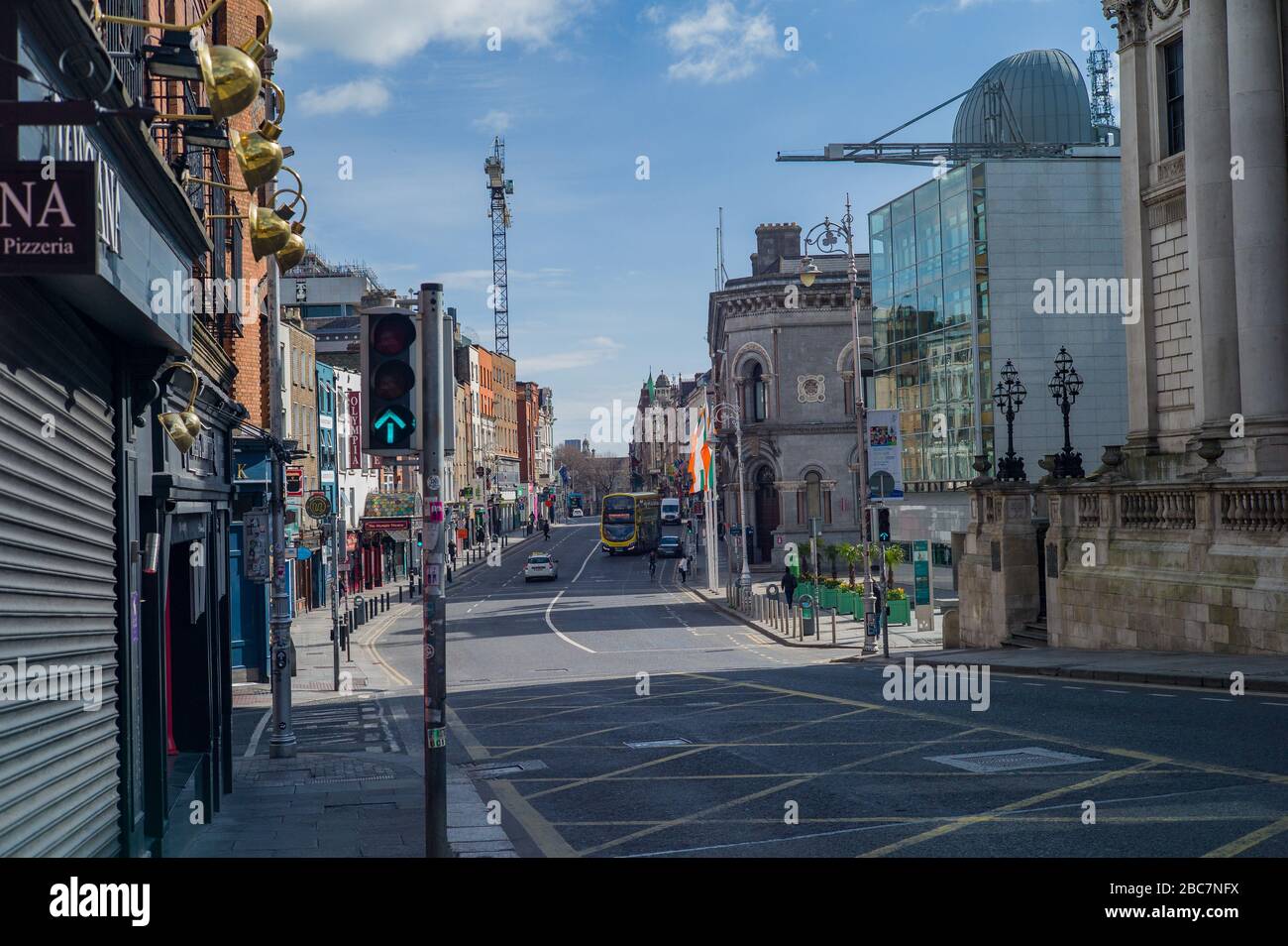 Die Straßen von Dublin während der Sperre für die Coronavirus-Pandemie Stockfoto