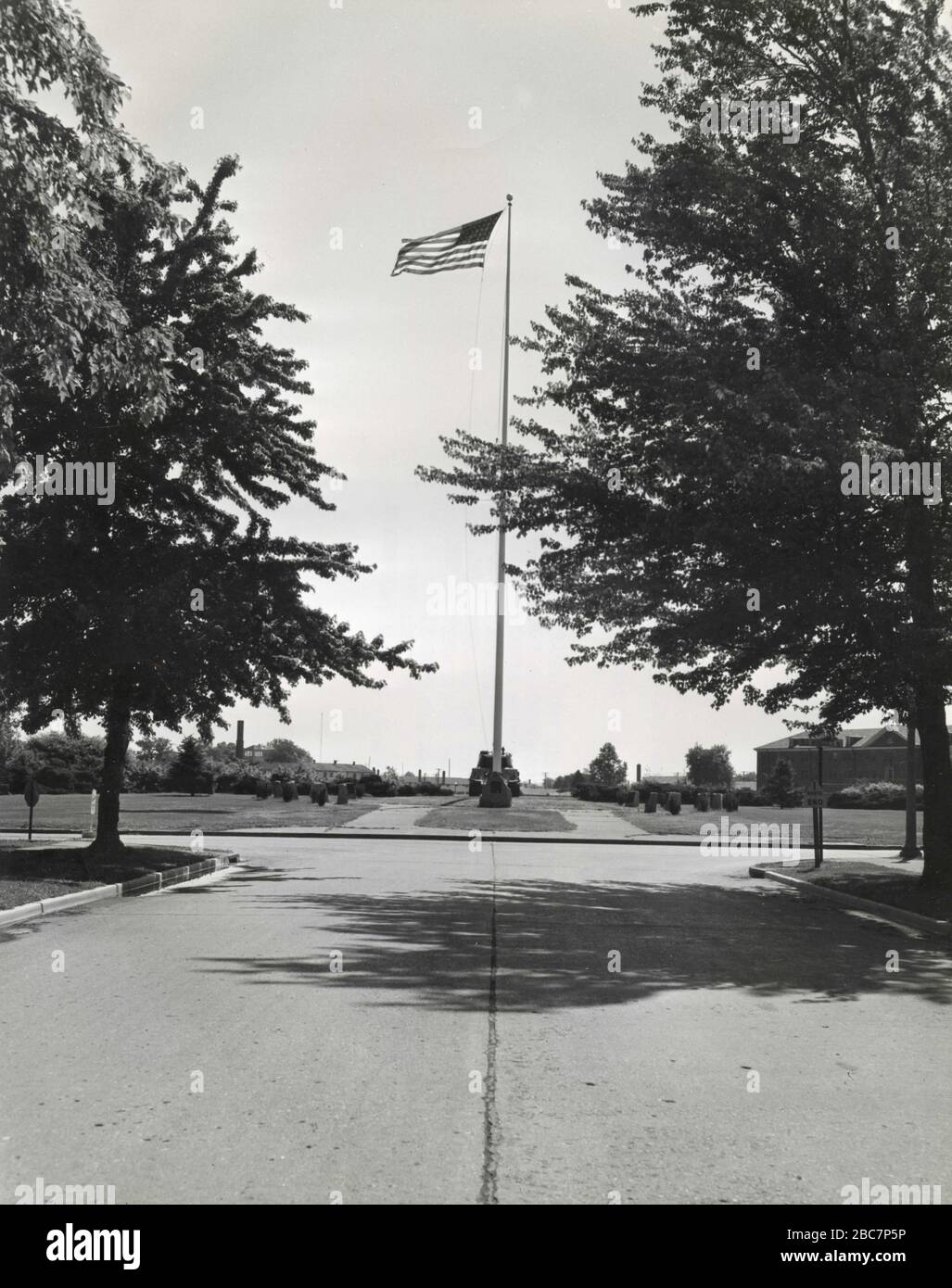 Fahnenmast am Brooks Field, Fort Knox, Kentucky, USA 1958 Stockfoto