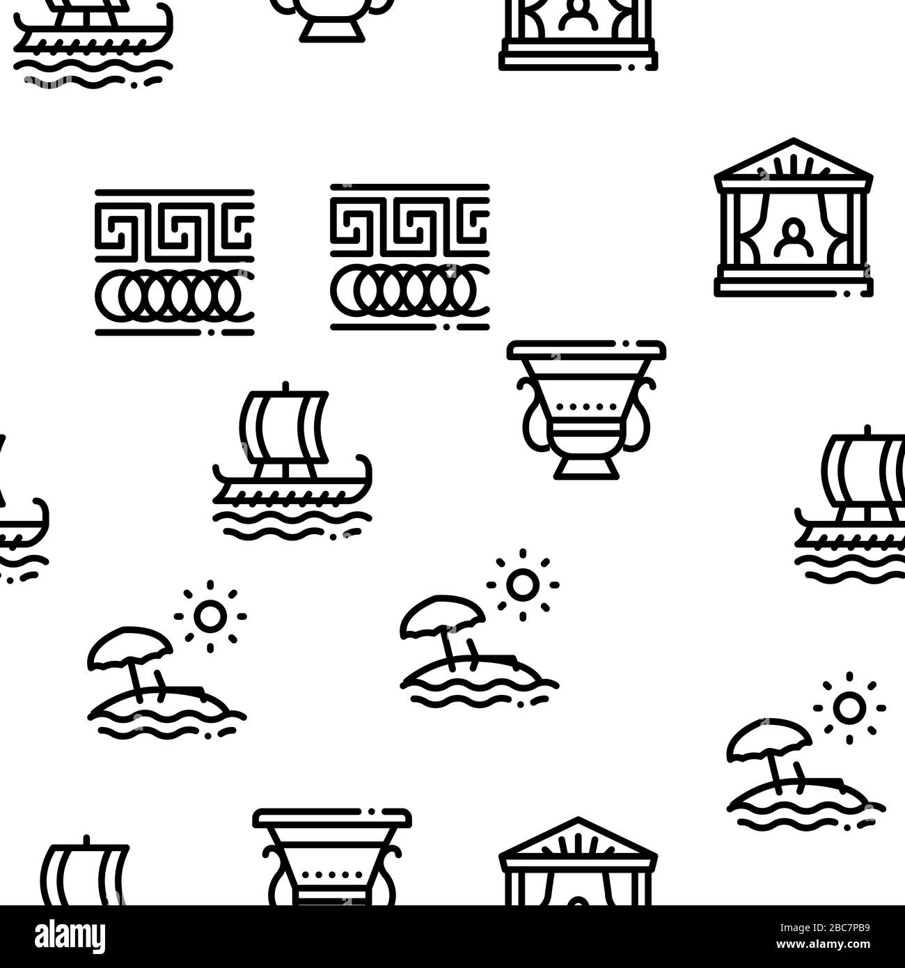 Griechenland Country History Seamless Pattern Vector Stock Vektor
