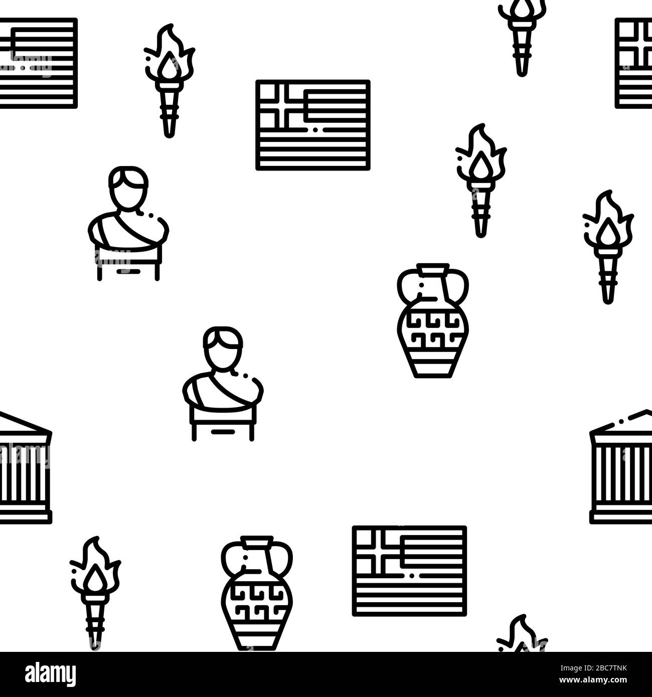 Griechenland Country History Seamless Pattern Vector Stock Vektor
