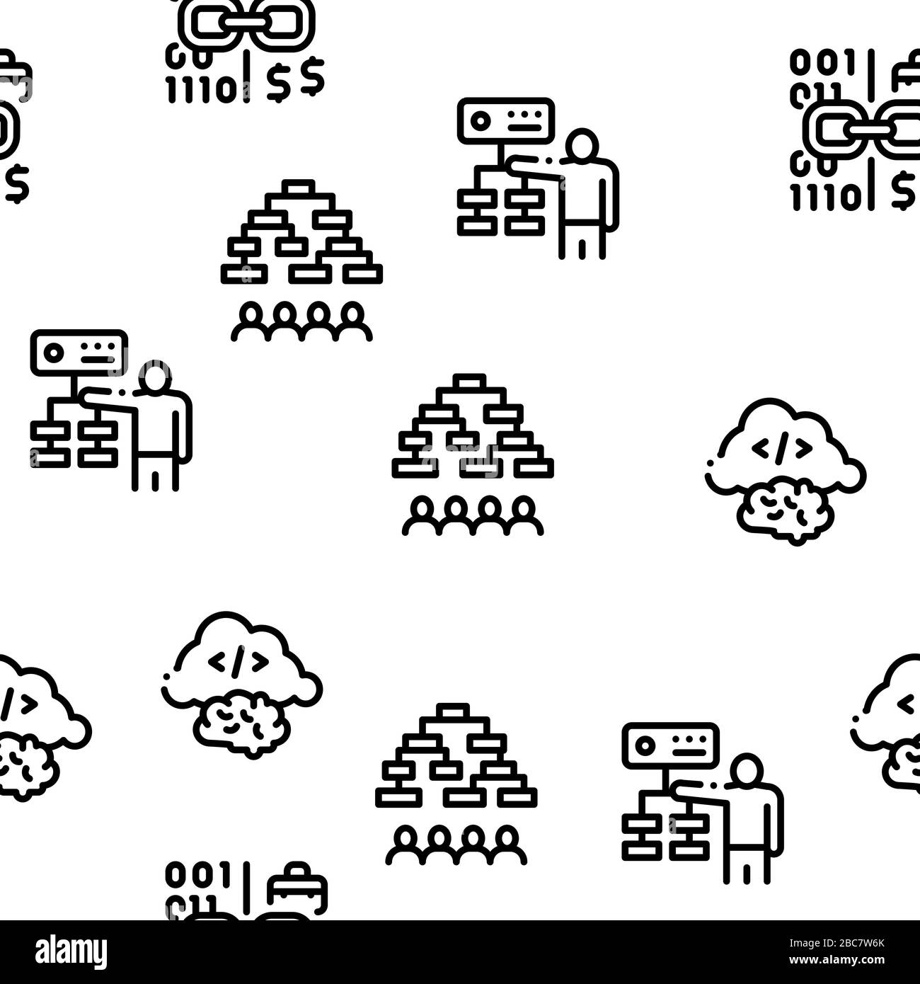 Data Scientist Worker Seamless Pattern Vector Stock Vektor