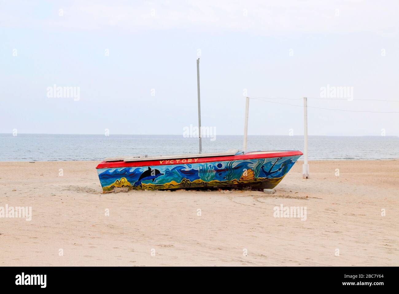 Strand von Mamaia an der Küste des Schwarzen Meeres vor der Saison, Rumänien Stockfoto
