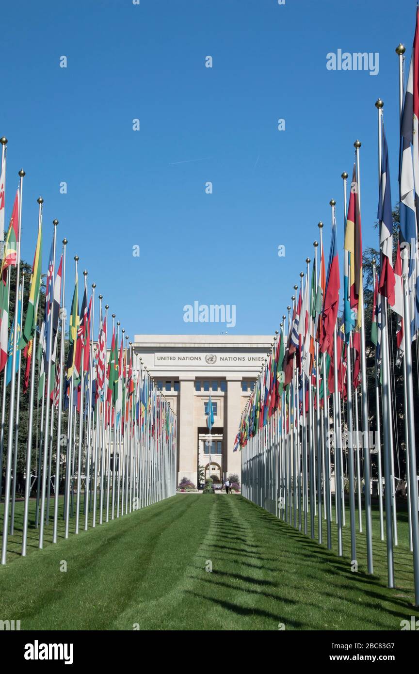 Vereinte Nationen, Genf, Schweiz. Stockfoto