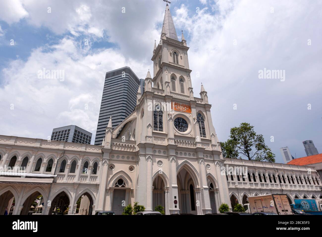 Fassade des CHIJMES, Singapur Stockfoto