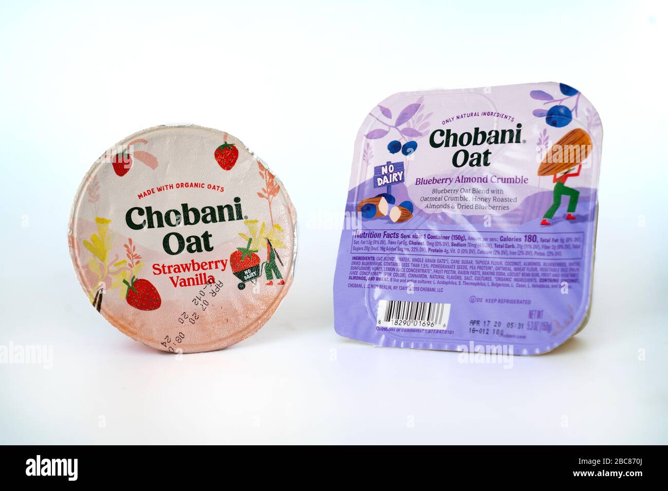 Chobani Haferwerk auf der Basis von nicht-Milchjoghurt Stockfoto