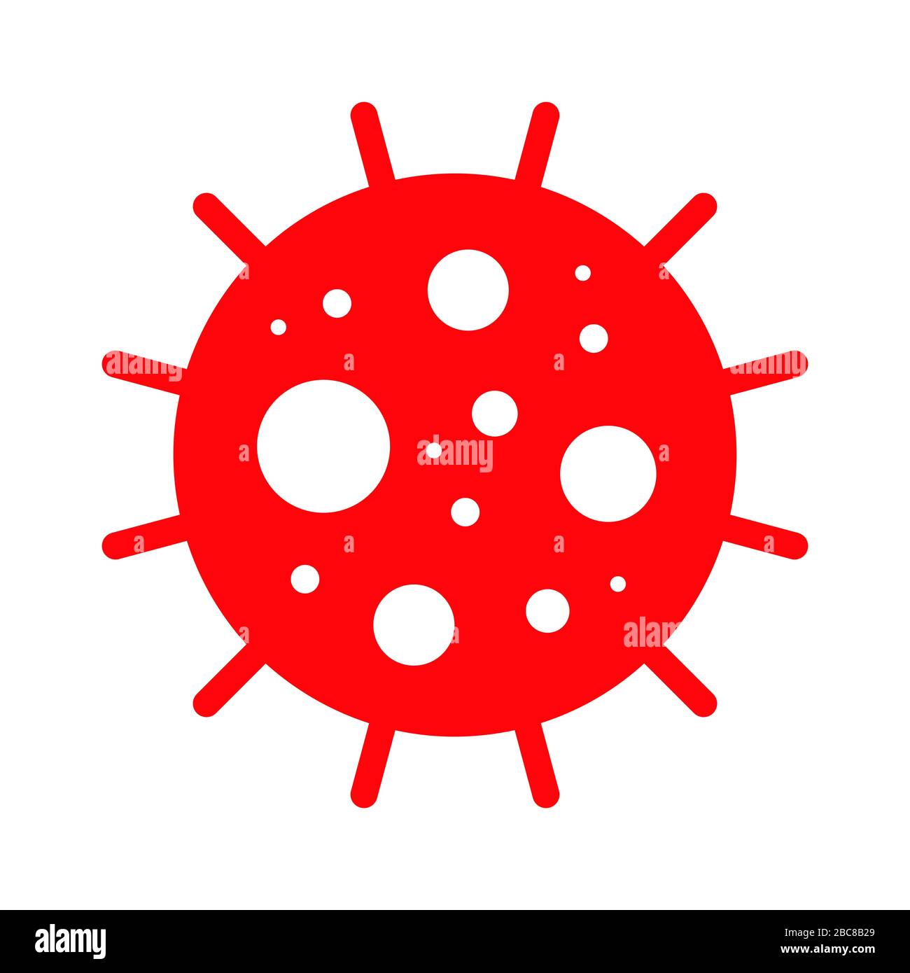 Wuhan Corona Virus, Covid-19, nCOV, MERS-COV Roman Coronavirus Zellstempel. Covid 19, Roter Vektor. Warnsymbol oder -Schild für Epidemie, Aufkleber für Risikobereich. Stock Vektor