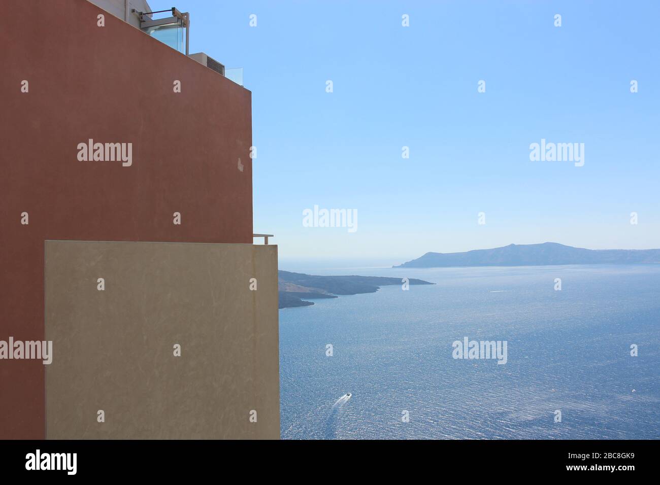 Abstraktes Santorini Gebäude Stockfoto