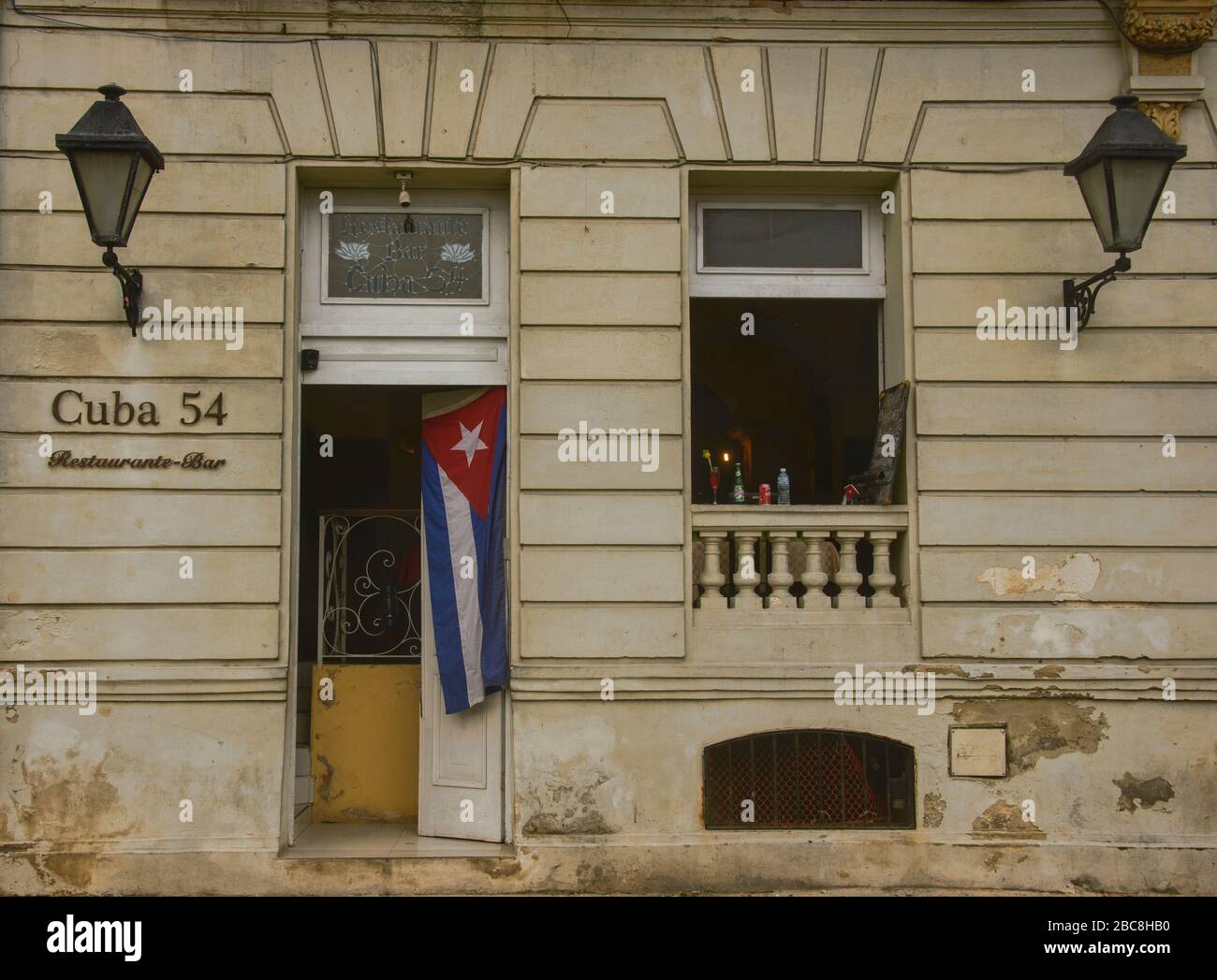 Niedliches Restaurantdesign, Habana Vieja, Havanna, Kuba Stockfoto