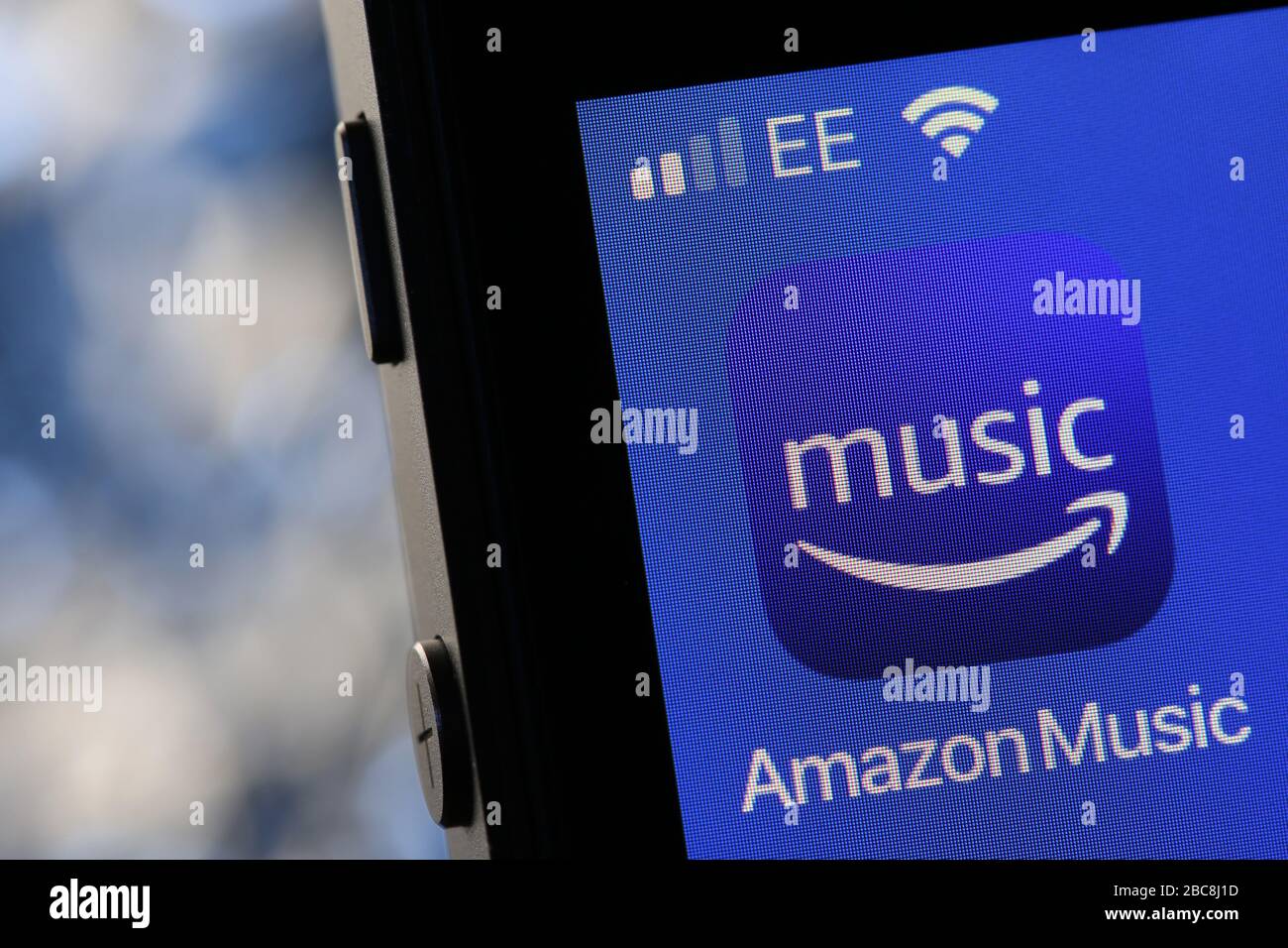Amazon Music App auf einem iPhone. Stockfoto