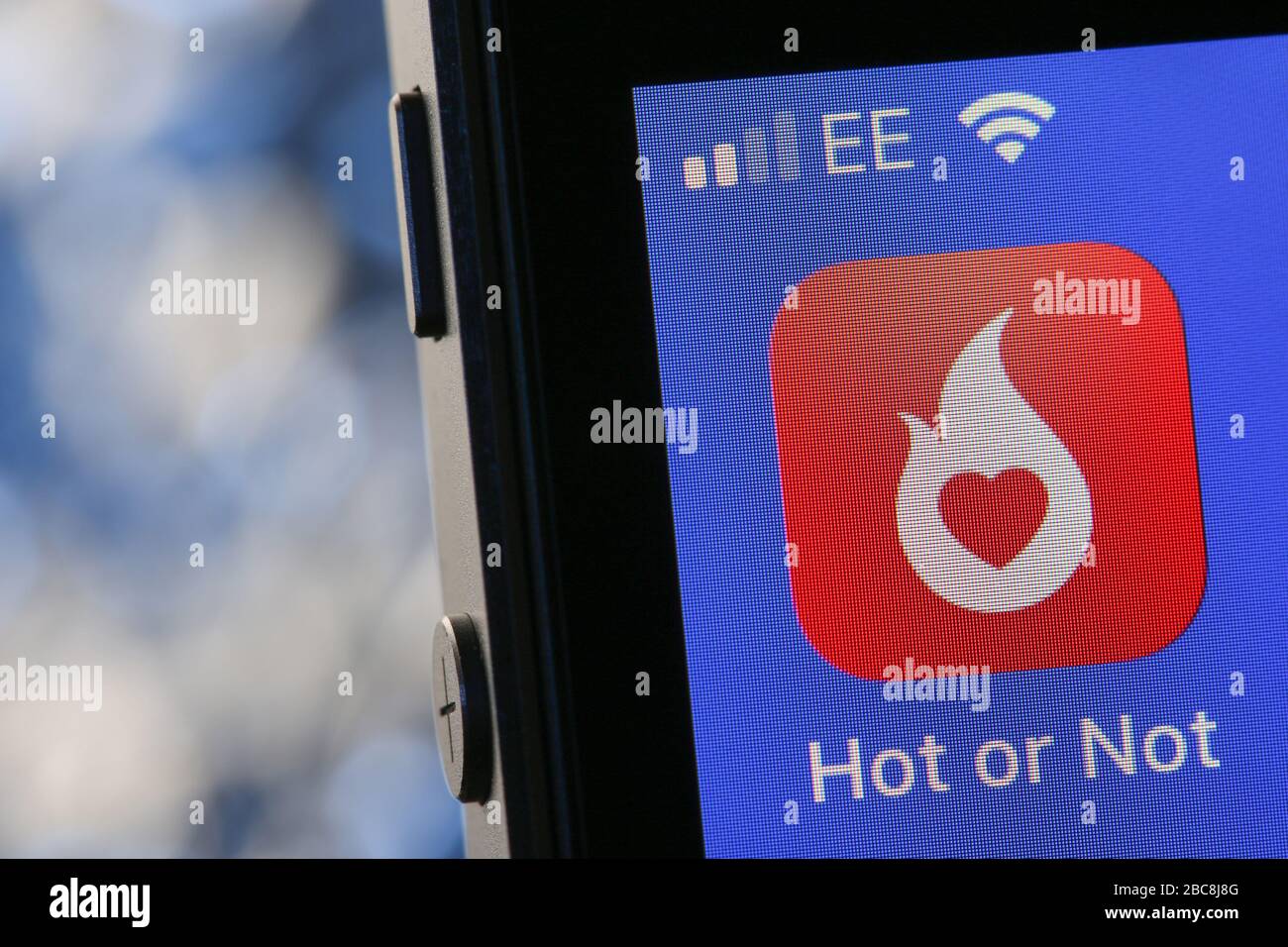 Heiße oder nicht App auf einem iPhone. Stockfoto