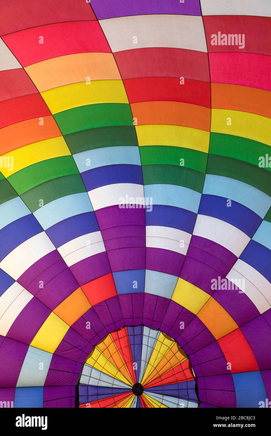 Farbmuster der Heißluftballon-Stoffe Stockfoto