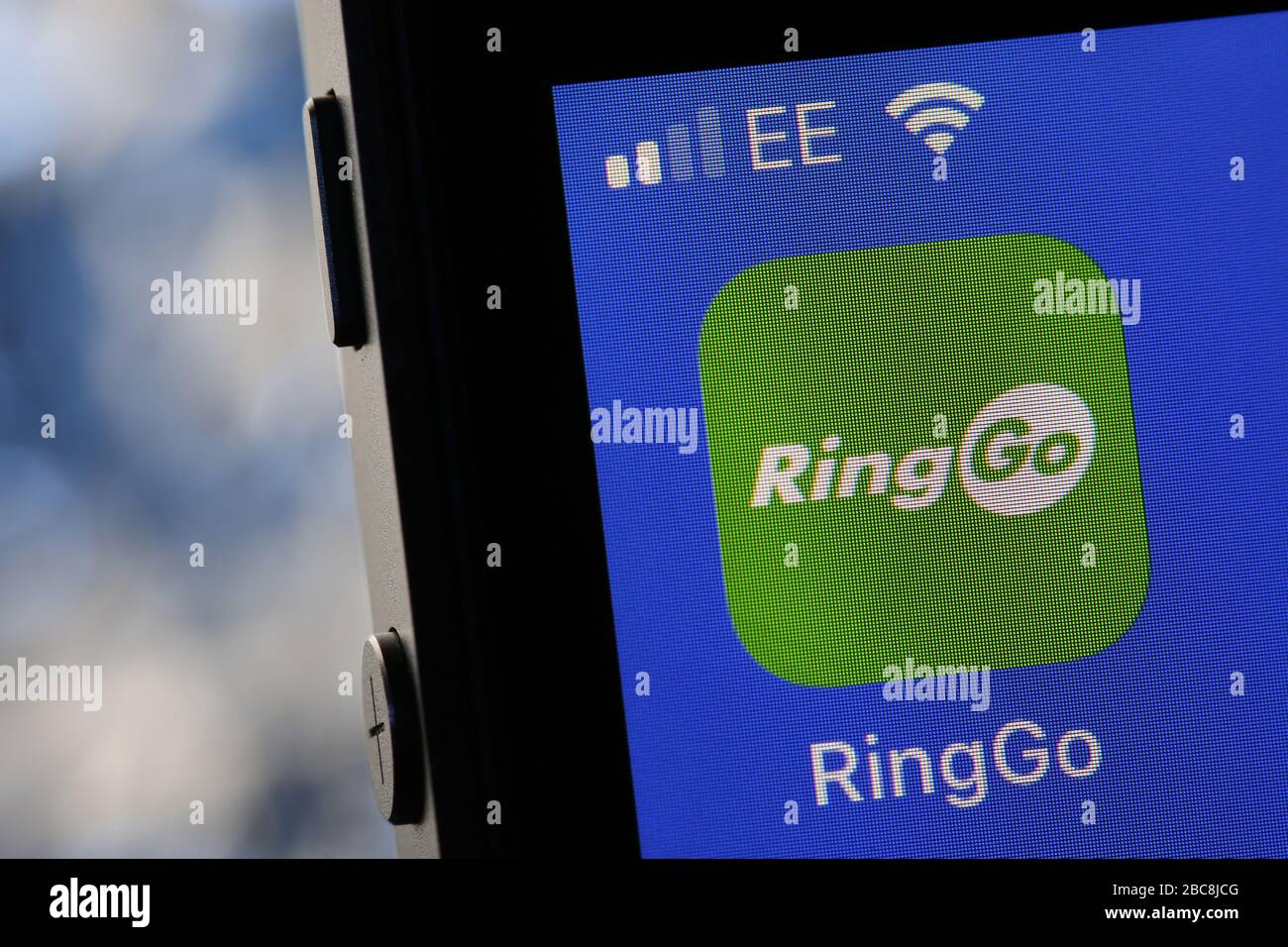 RingGo App auf einem iPhone. Stockfoto
