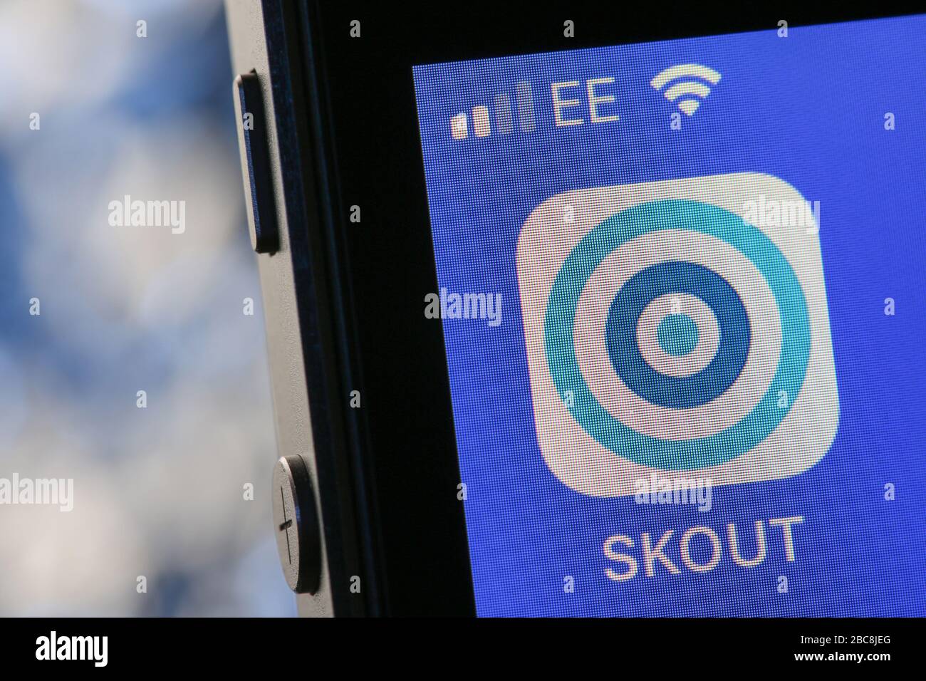Skout-App auf einem iPhone. Stockfoto