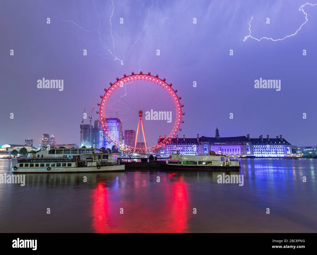 London Eye, South Bank, Großbritannien Stockfoto