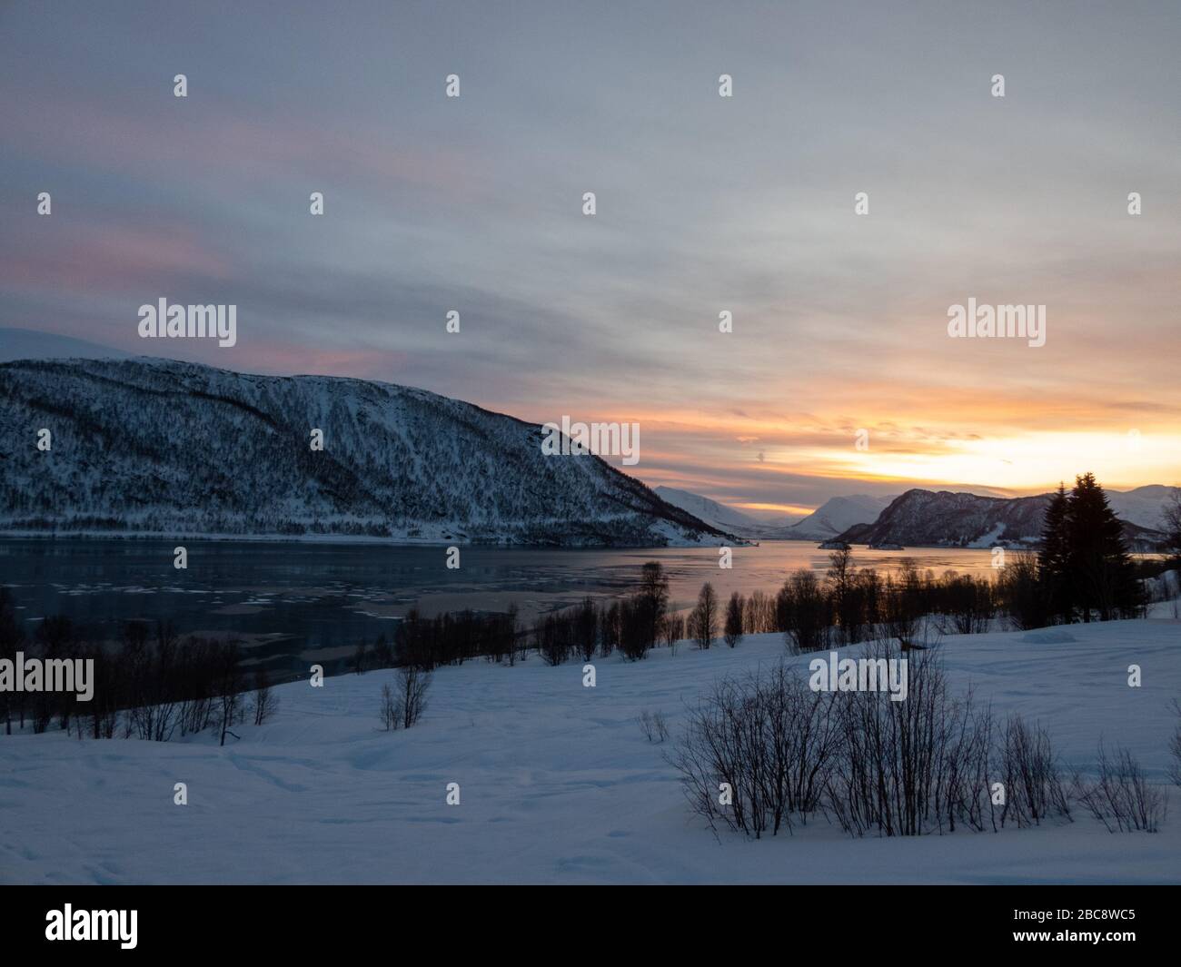 Troms og Finnmark ist ein Landkreis in Nordnorwegen, der am 1. Januar 2020 gegründet wurde. Stockfoto