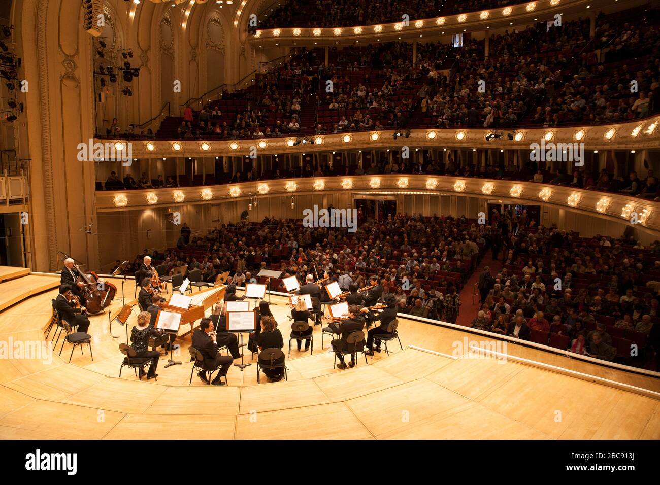 Inside Orchestra Hall mit dem Chicago Symphony Orchestra. Stockfoto