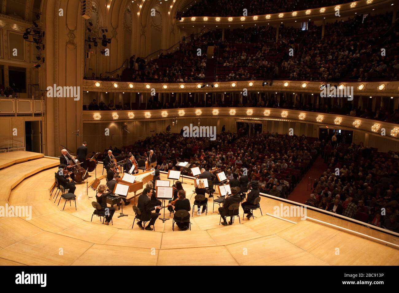 Inside Orchestra Hall mit dem Chicago Symphony Orchestra. Stockfoto