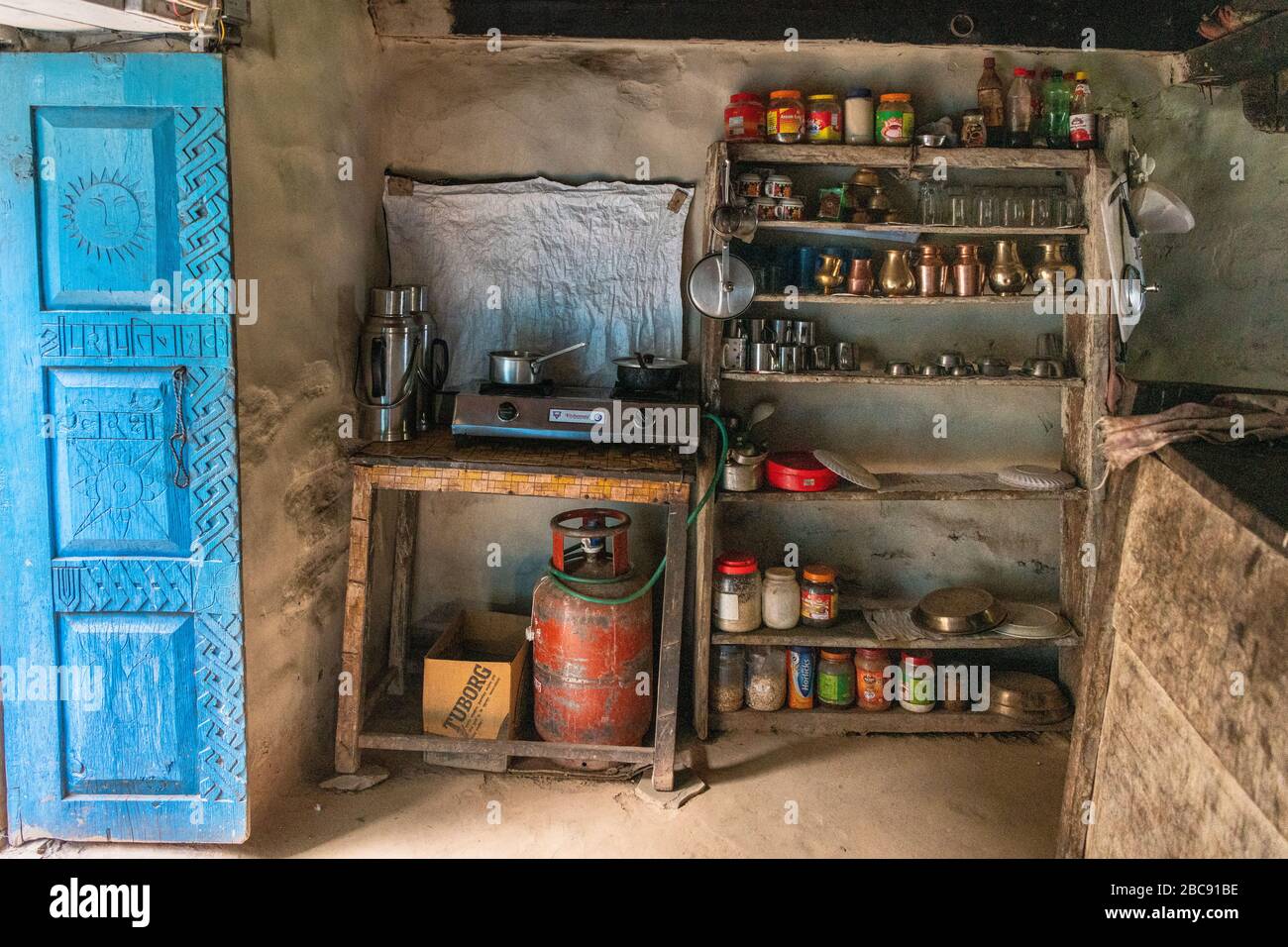Typische Küche in Nepal Stockfoto