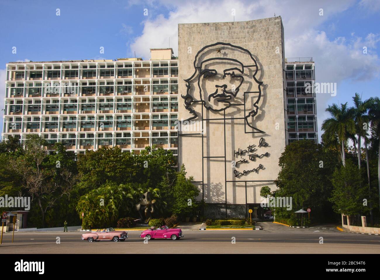 53 Chevy vor Fidel, Plaza de la Revolucion, Havanna, Kuba Stockfoto