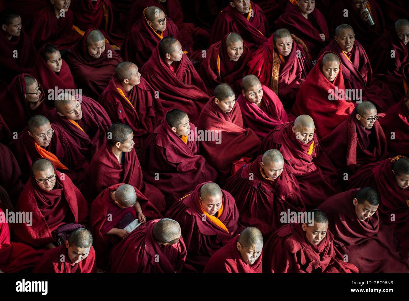 Der Tsuglagkhang-Komplex in McLeod Ganj Dharamsala ist seit seiner Exilexilzeit aus Tibet die offizielle Residenz des Dalai Lama. Stockfoto