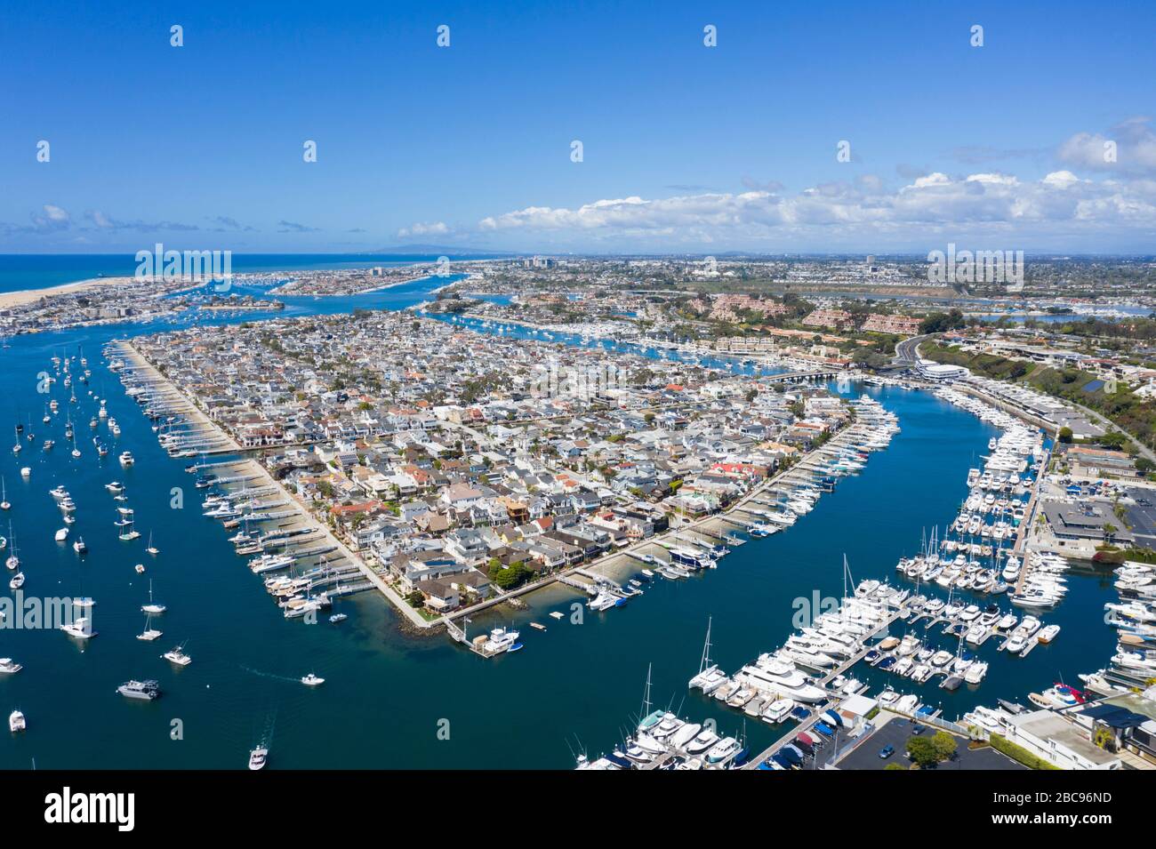 Luftaufnahme von Balboa Island Newport Beach California Stockfoto