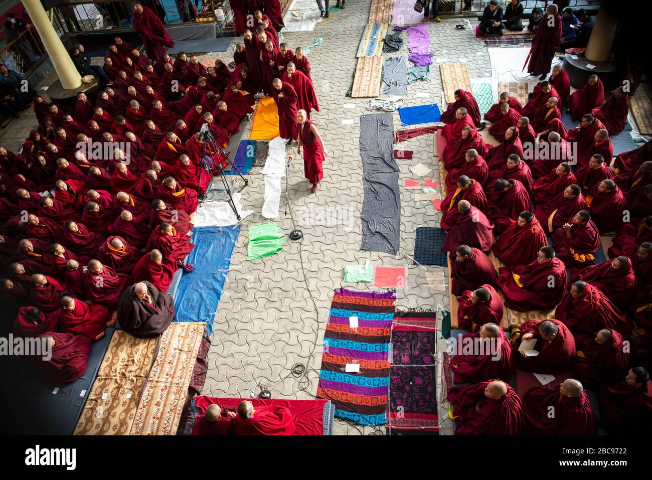 Der Tsuglagkhang-Komplex in McLeod Ganj Dharamsala ist seit seiner Exilexilzeit aus Tibet die offizielle Residenz des Dalai Lama. Stockfoto