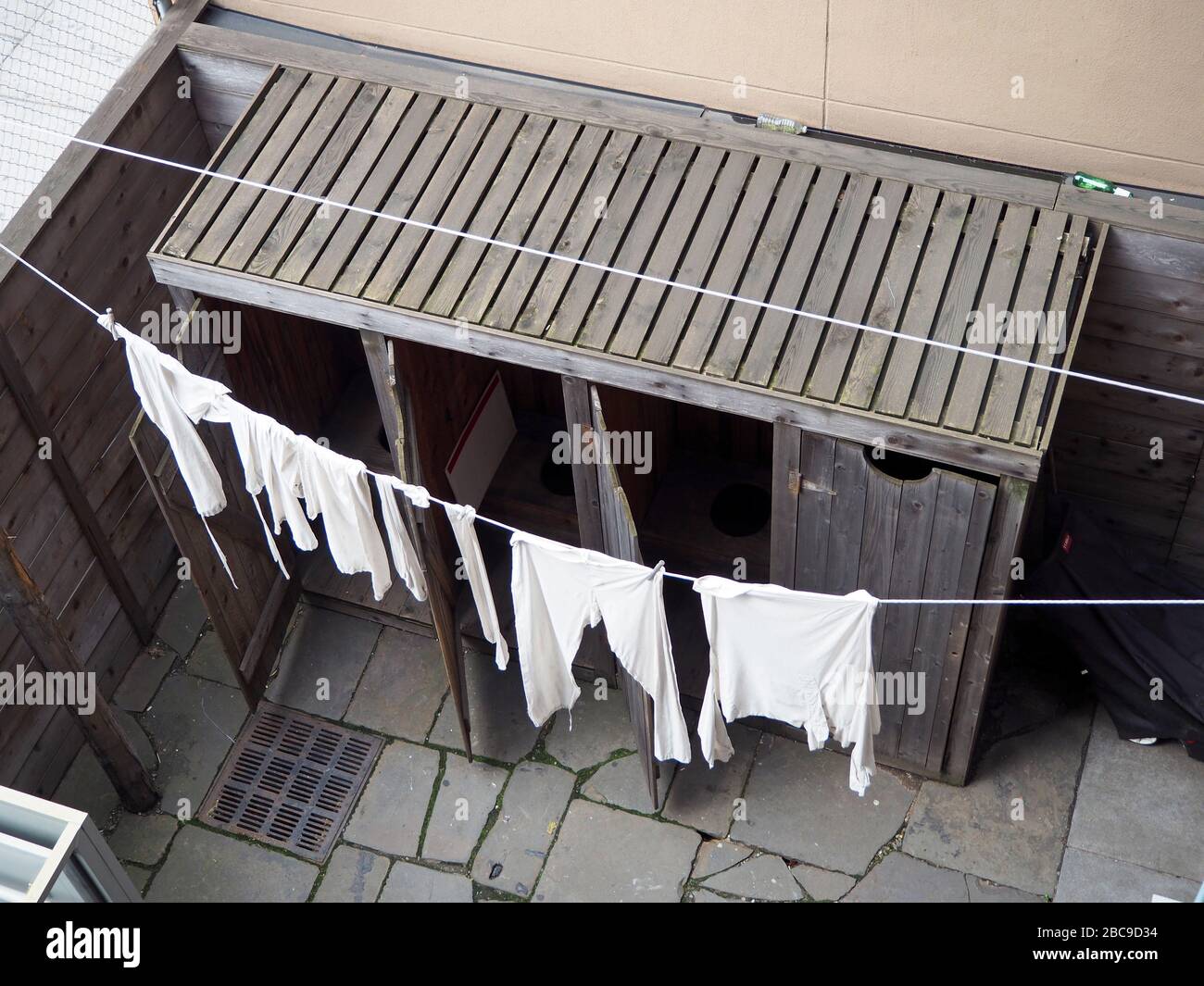 Waschen auf der Linie im Tenement Museum, Lower East Side, Manhattan, New York, USA Stockfoto