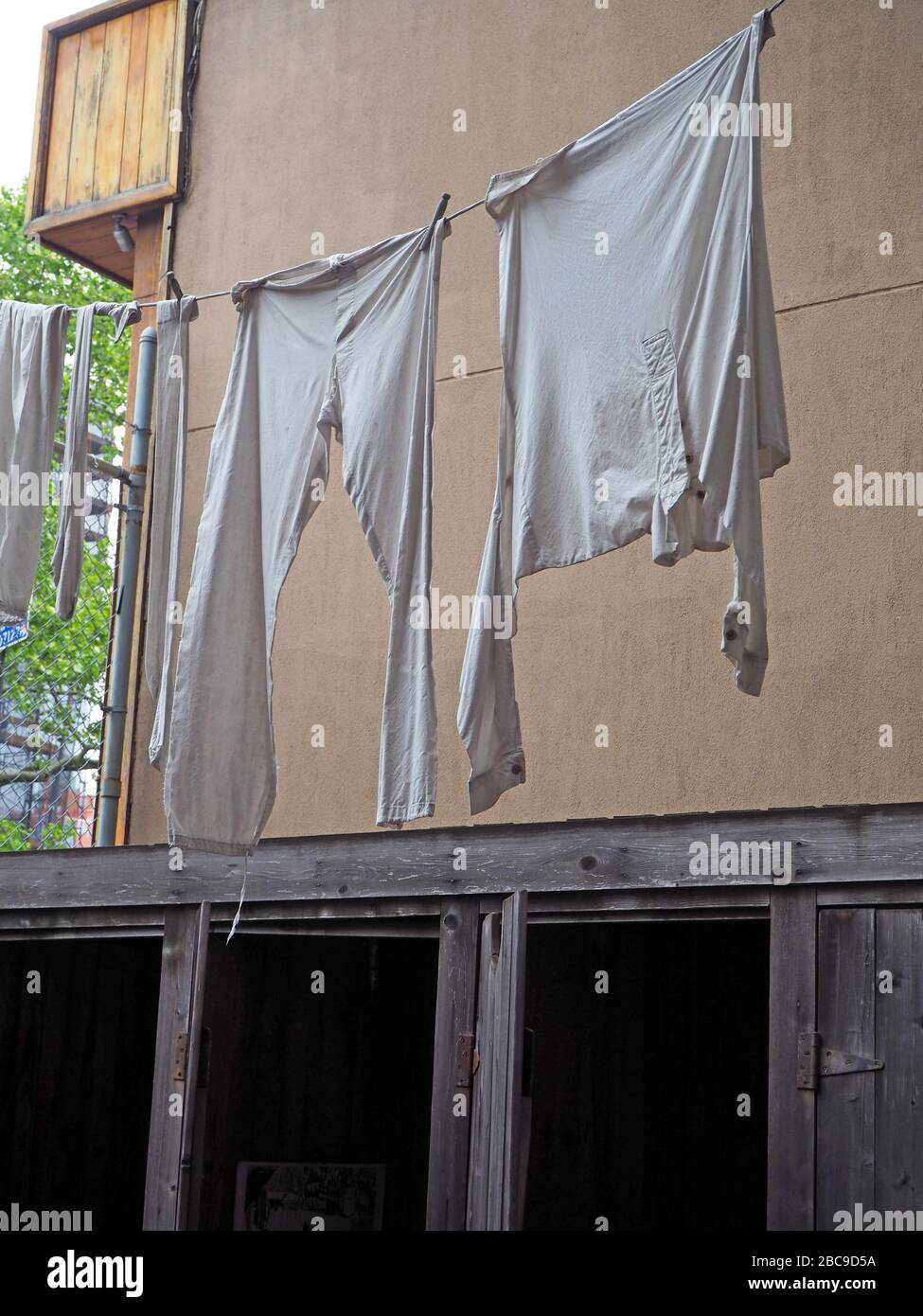 Waschen auf der Linie im Tenement Museum, Lower East Side, Manhattan, New York, USA Stockfoto