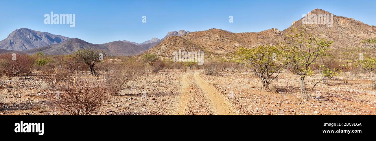 Panorama des Iona-Nationalparks, Parque Nacional do Iona, Namibe, angolanische Landschaft Stockfoto
