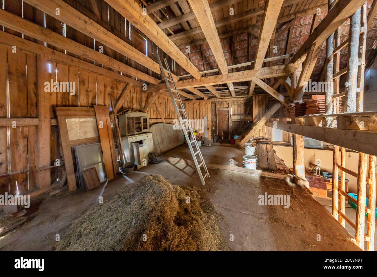 Deutschland, Altmannsrot, Altbau, Scheune, Fachwerk, aufrüstbar Stockfoto