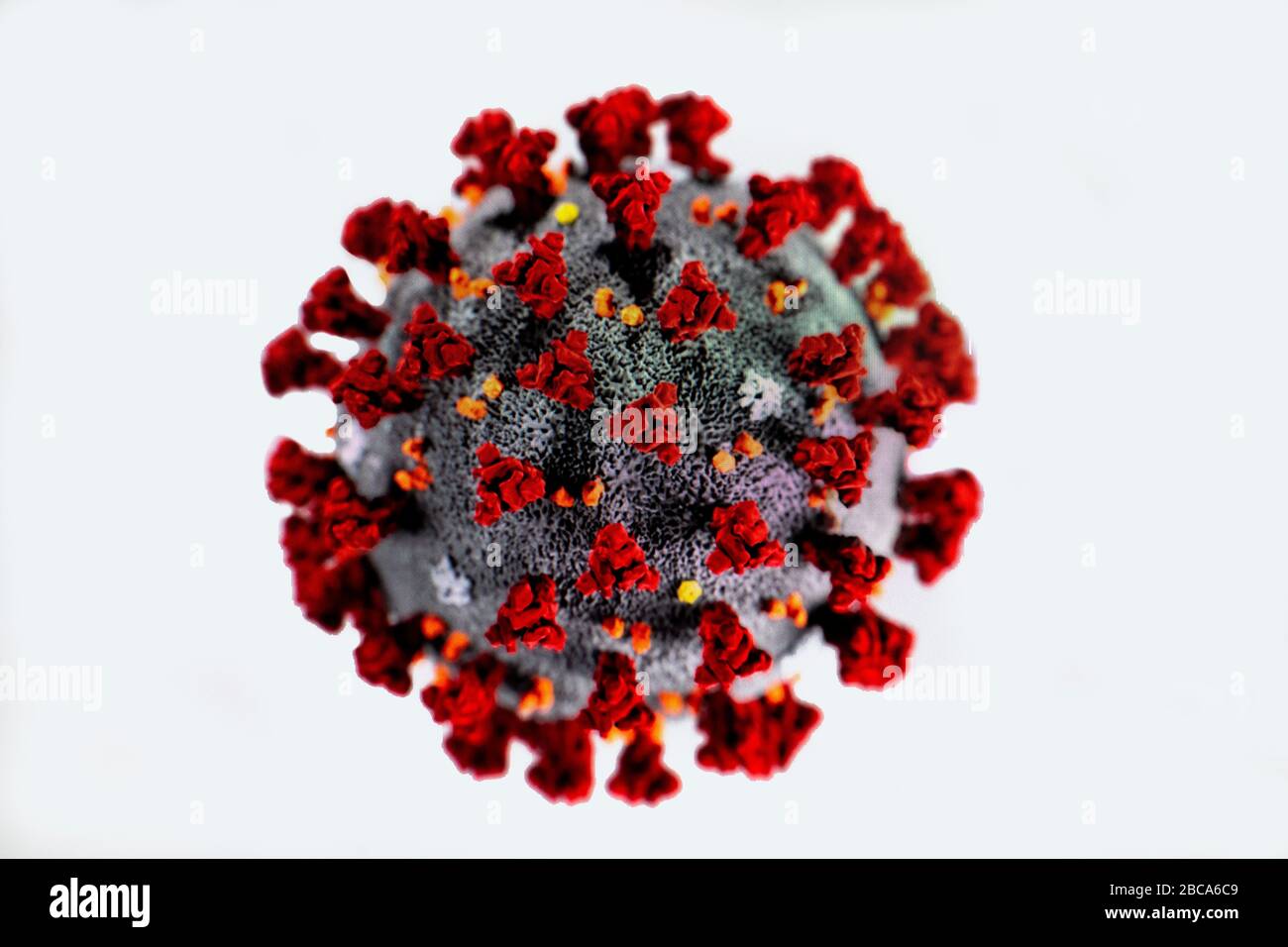 Ein Modell eines Coronavirus-Teilchens Covid 19 Stockfoto