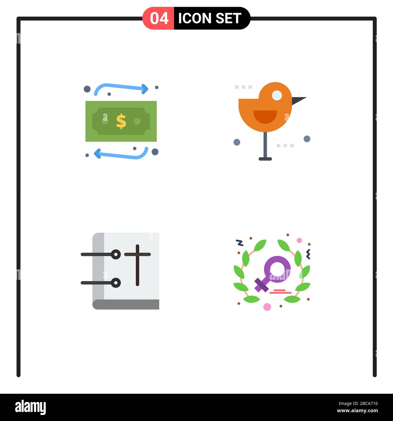 Set aus 4 kommerziellen Flat Icons Pack für Geld, Kirche, Herbst, Danksagung, Bete Editable Vector Design Elements Stock Vektor