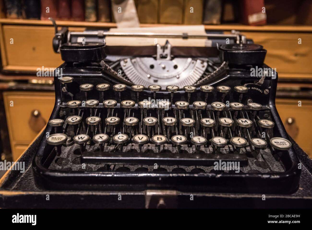Details der alten antiken Schreibmaschine Stockfoto