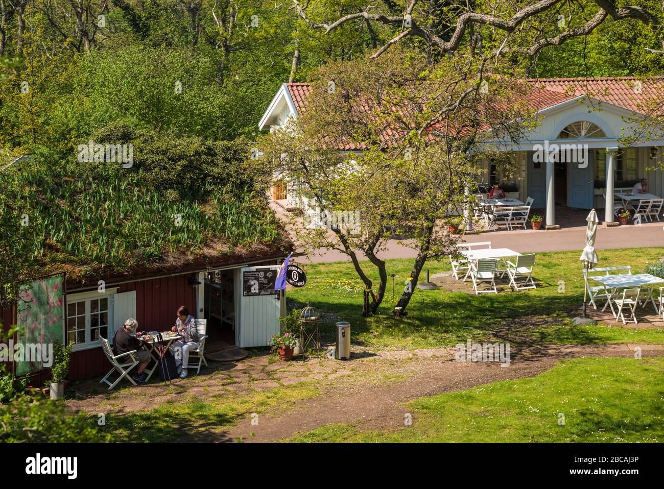 Schweden, Oland Island, Borgholm, Solliden Slott Palace, Swedish Royal Family Summer Palace, Café Stockfoto