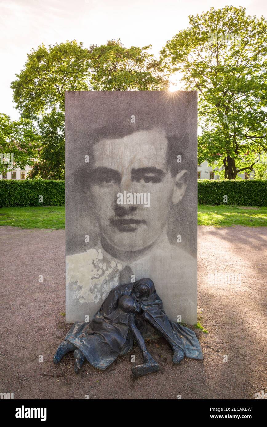Schweden, Vastragotland und Bohuslan, Gothenburg, Denkmal für den schwedischen Helden während des WW2-Holocausts, Raul Wallenberg Stockfoto