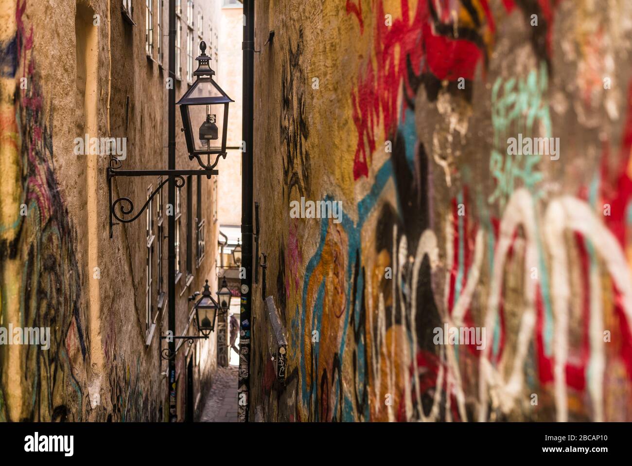 Schweden, Stockholm, Gamla Stan, Altstadt, Marten Trotzigs Grand, engste Straße in Stockholm Stockfoto