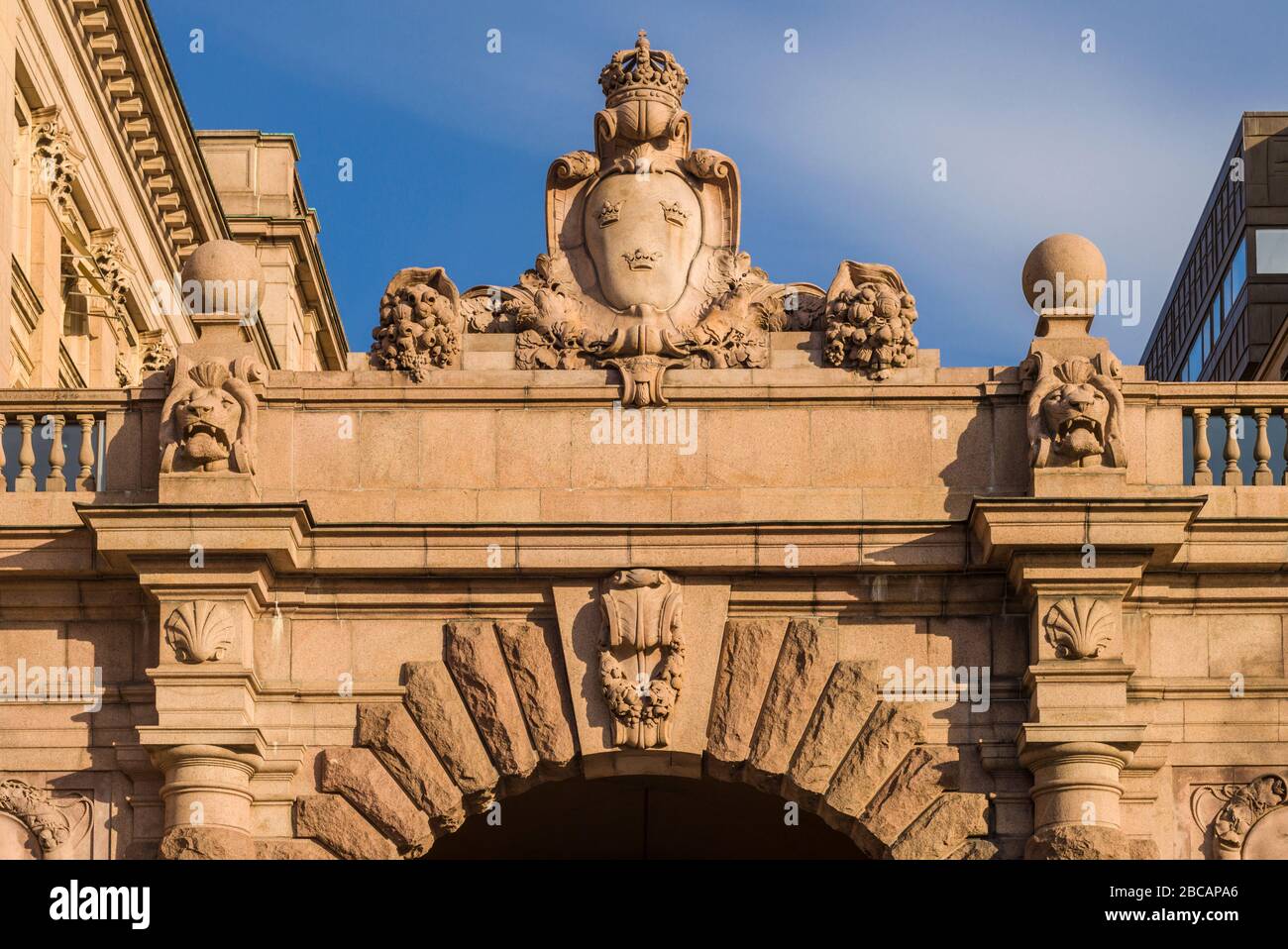 Schweden, Stockholm, Gamla Stan, Altstadt, Parlament, Parlamentsbogen Stockfoto
