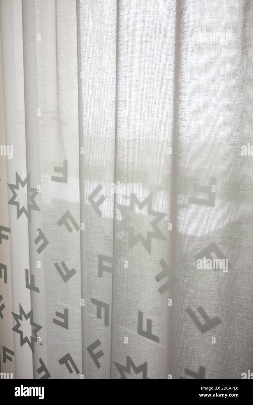 Schweden, Stockholm, Fotografiska Photo Museum, Vorhang Stockfoto