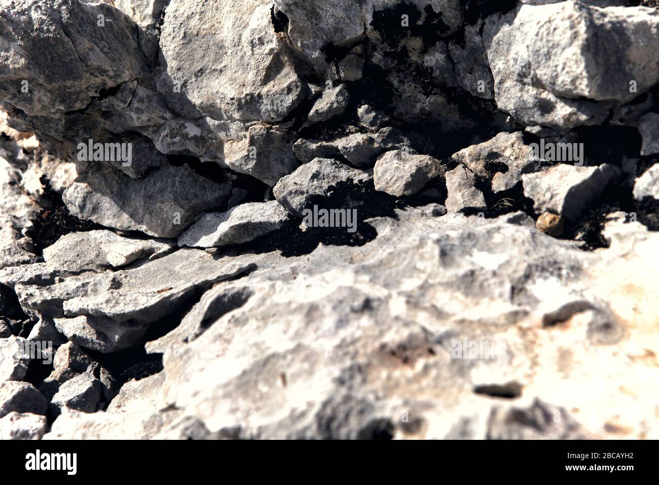 Mount Lebanon, Zaarour. Nahaufnahme für einen strukturierten Felsen Stockfoto