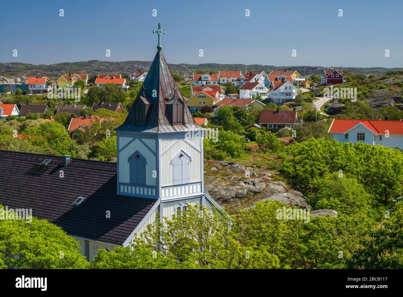 Schweden, Bohuslan, Orust Island, Mollosund, Dorfkirche Stockfoto