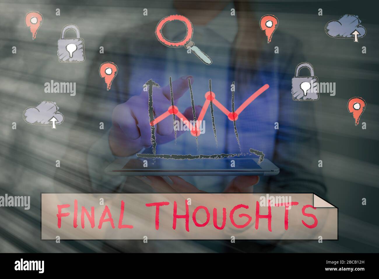 Handschrift text Abschließende Gedanken schreiben. Konzeptionelle Foto den Abschluss oder die letzten paar Sätze innerhalb ihrer Schlussfolgerung Stockfoto