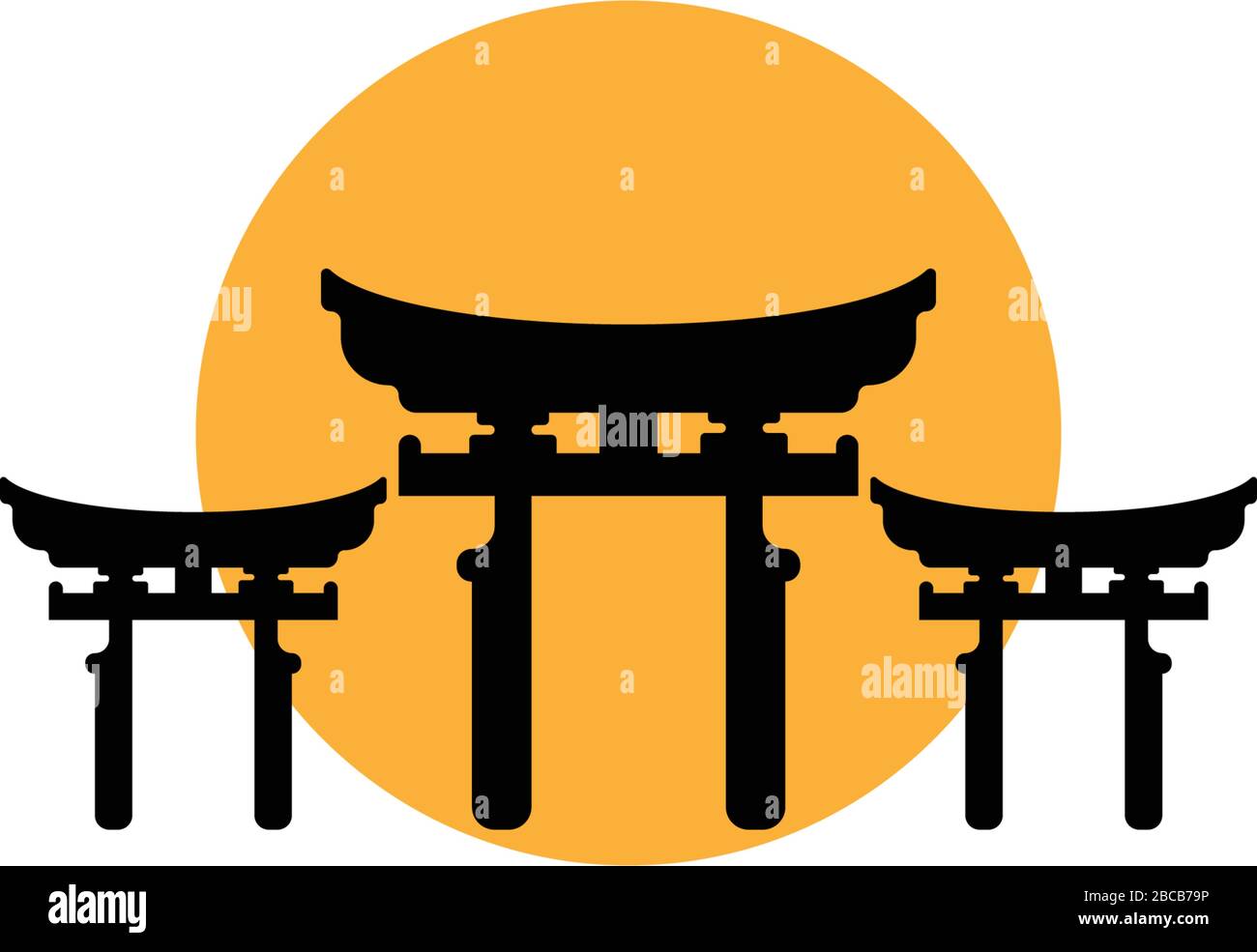 Flaches Vektorsymbol Logo für Torii Gate Stock Vektor