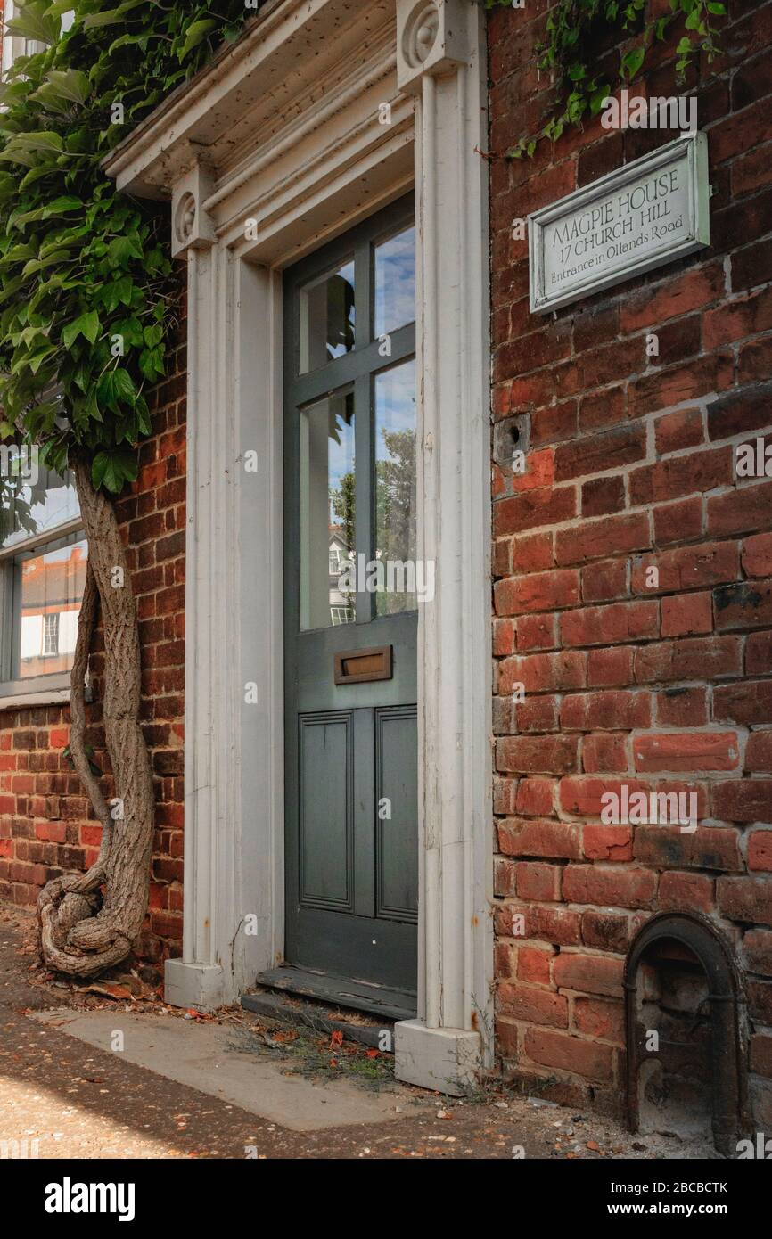 Haustür in der Altstadt von Reepham in Norfolk Stockfoto