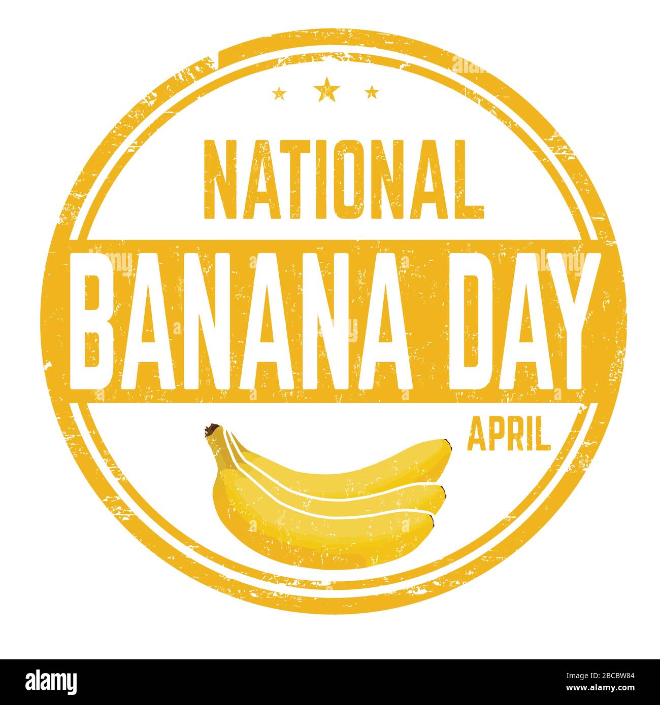 Nationaler Bananentag grunge Gummistempel auf weißem Hintergrund, Vektordarstellung Stock Vektor