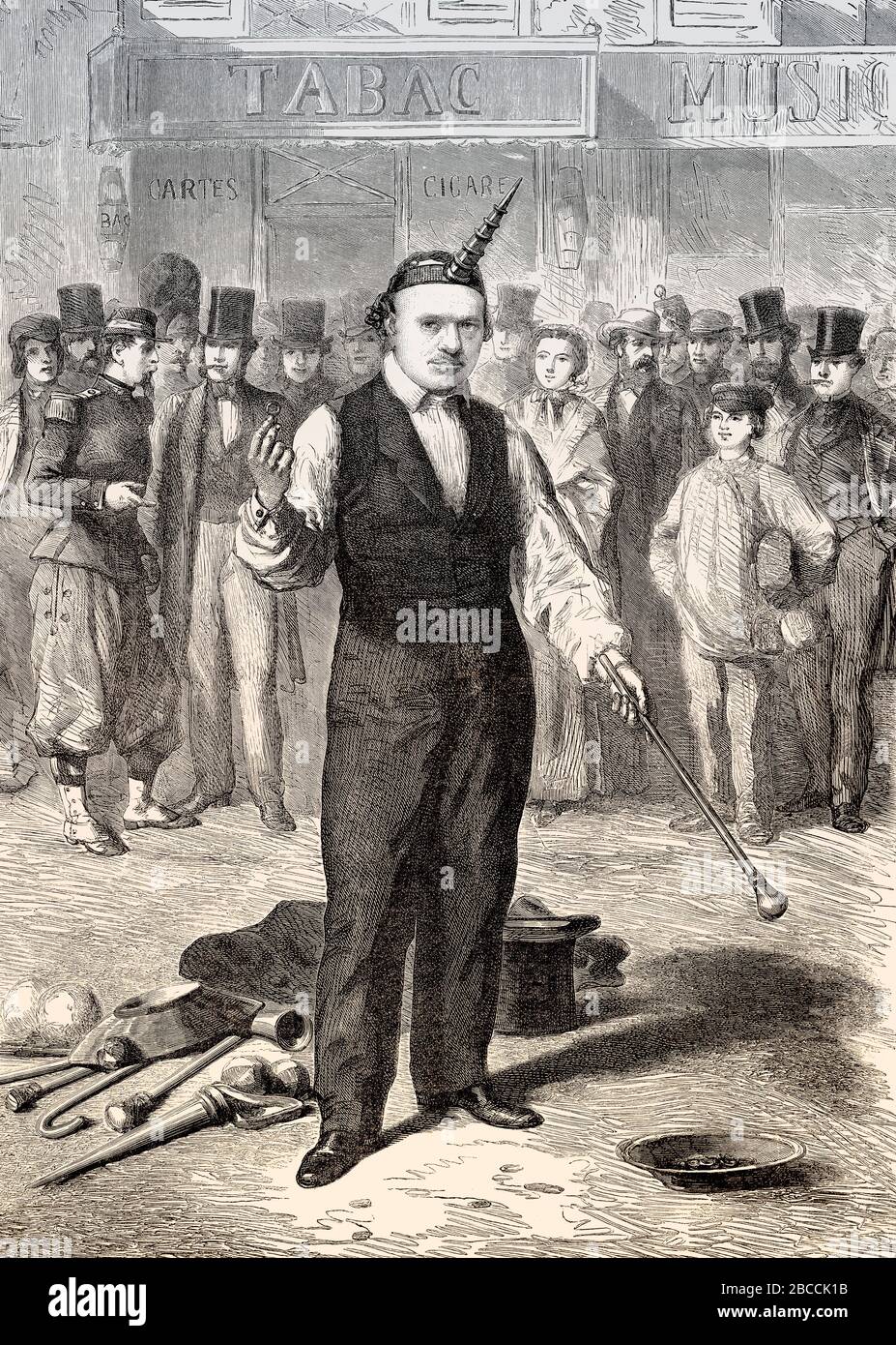 Open-Air-Show, Baton Player, Paris, Frankreich, im Jahr 1862 Stockfoto