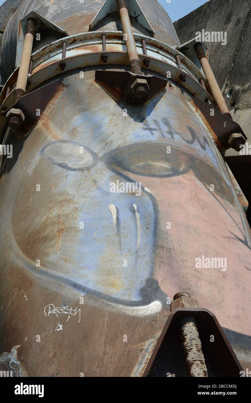 Street Art gefunden in Lat Krabang bei Bangkok Thailand Stockfoto