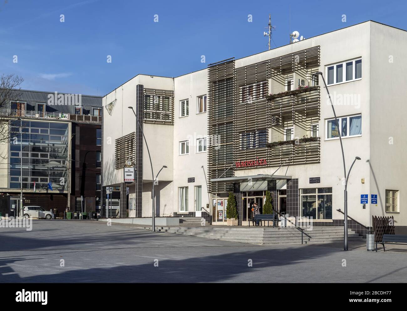 Das Stadtzentrum von Erd, mit Rathaus und das Haus der Bürger.Erd befindet sich in Budapest Metropolregion.Es ist die zweitgrößte Stadt in Pest Graf Stockfoto