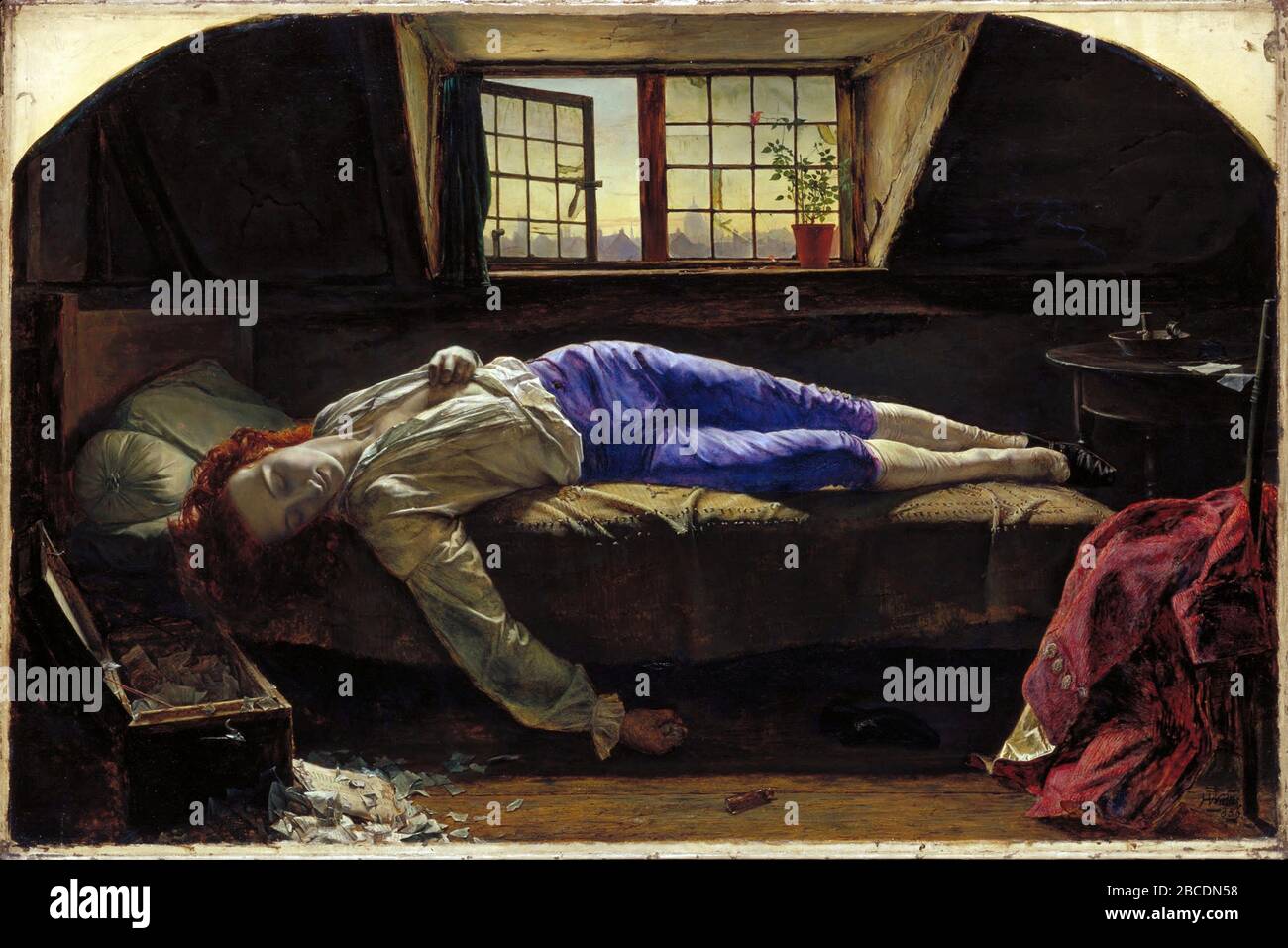 Der Tod von Chatterton durch Henry Wallis, Stockfoto